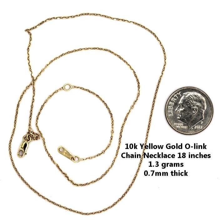 10k Yellow Gold O-link Chain Necklace 18 inches