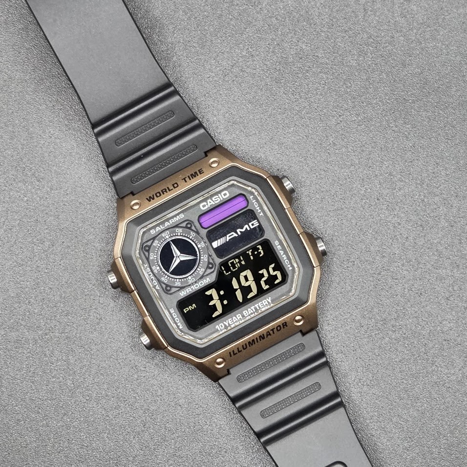 AMG Based on CASIO AE-1200WHD Royale. World Time Watch – Negative Display Mod