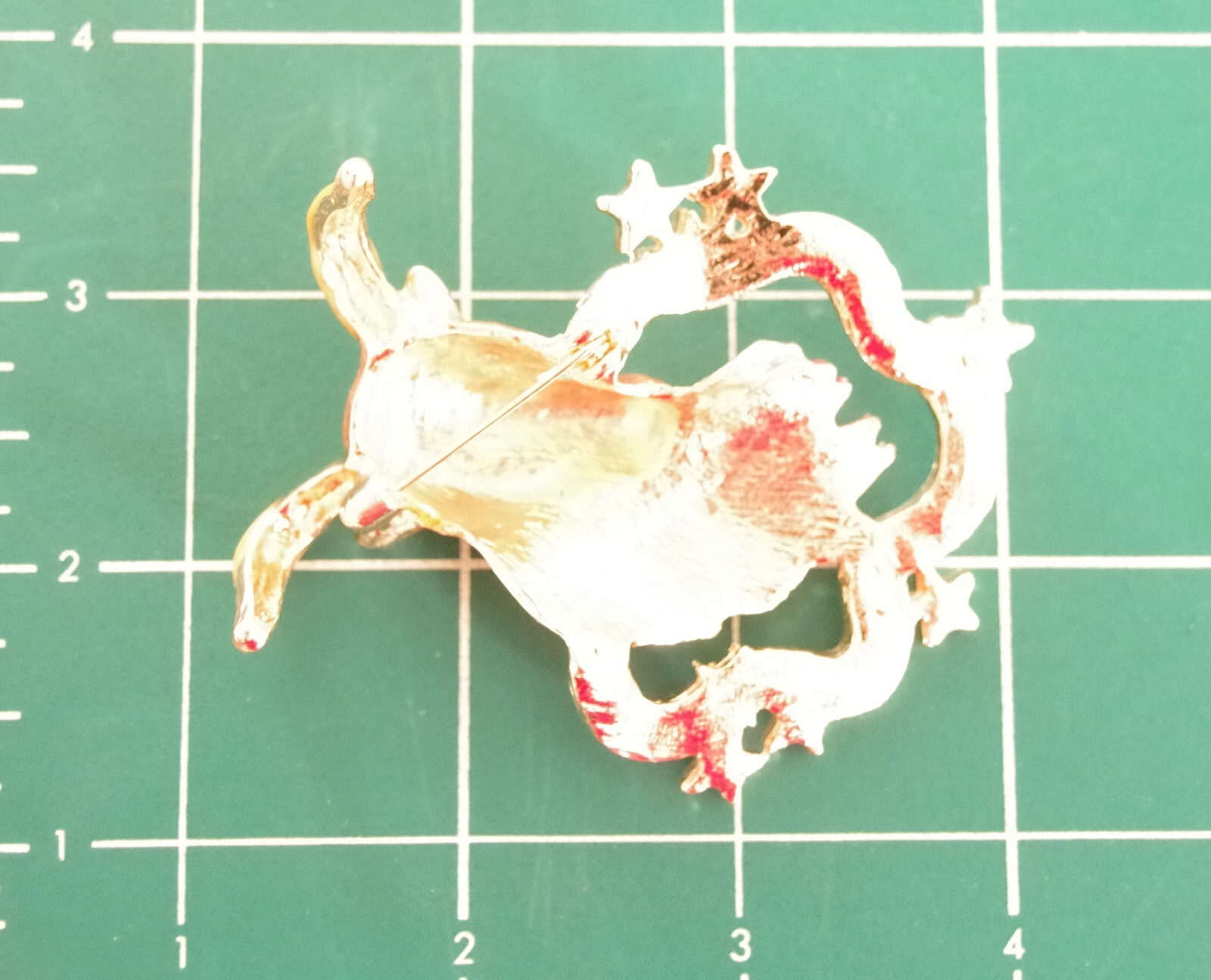 2.75″ DESIGNER STYLE CAPRICORN ZODIAC HOROSCOPE GOAT AB RHINESTONE BROOCH PIN