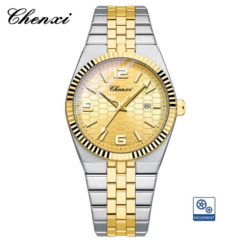 CHENXI Men’s Gold Luminous Calendar Casual Business Automatic Mechanical Watch