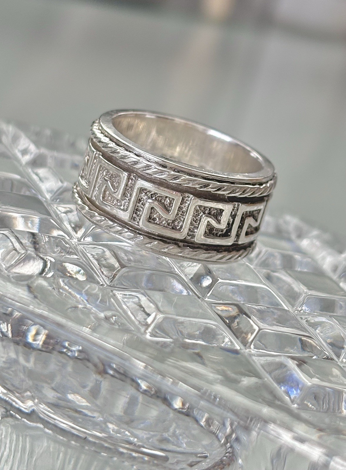 Chateau D’Argent Vintage Sterling Silver Greek 🏺 Key Statement Unisex Ring Sz7