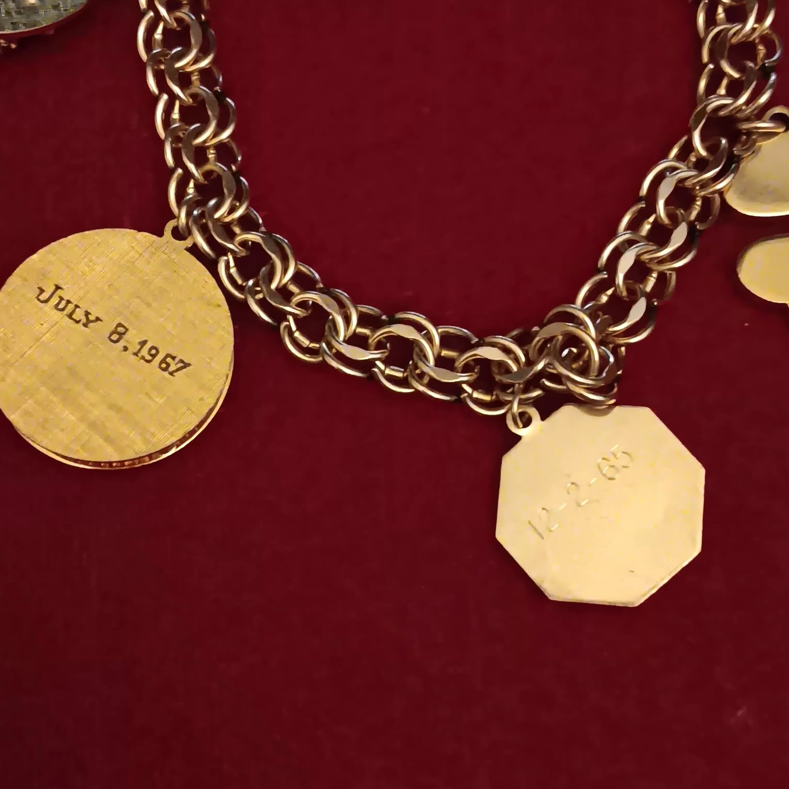 Vtg 1960s Elco 1/20 12kt Gold Filled Charm Bracelet 45g Poodle Wedding Birthday