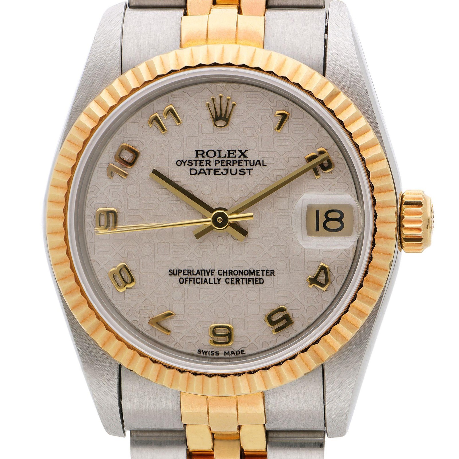 Rolex Datejust 68273 Two-Tone Jubilee Dial Fluted Bezel 31mm Watch 1998 Full Set
