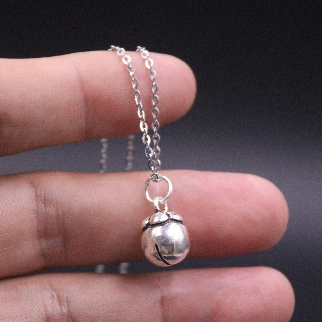 925 Sterling Silver Pendant DIY Make Bracelet Vintage Silver Persimmon Bell