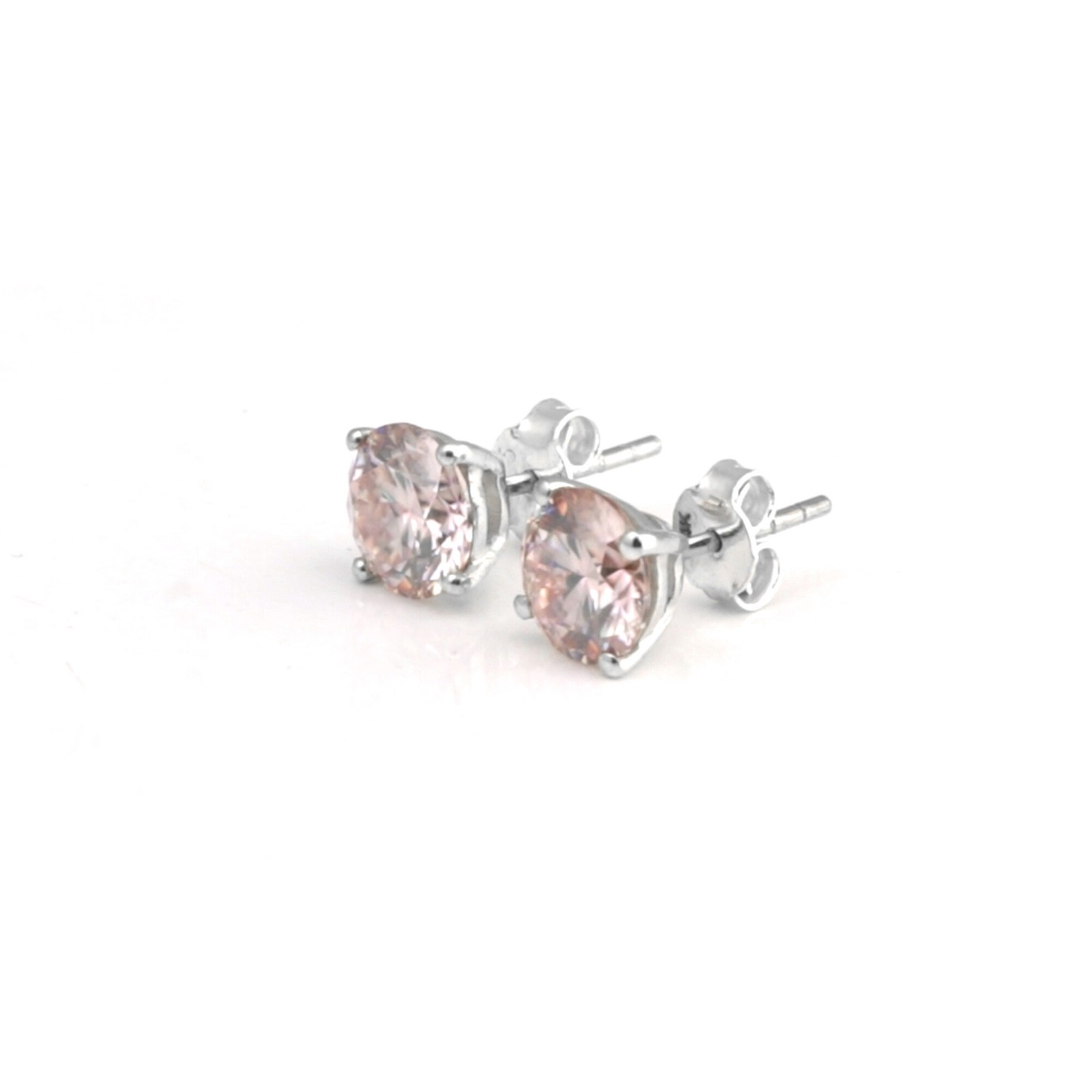 2.40 Ct Light Pink Lab Grown Diamond Stud Earrings VS1 925 Sterling Silver Women