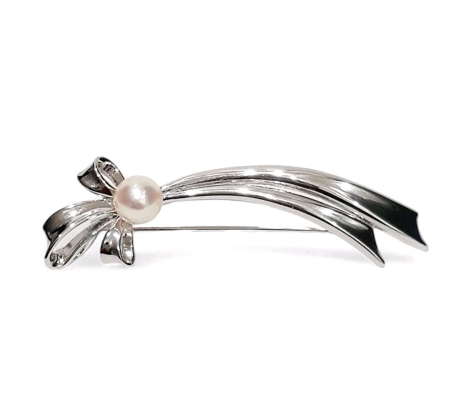 Vintage Sterling Silver Takashima Pearl Brooch Rare SEE DESCRIPTION Free Ship!