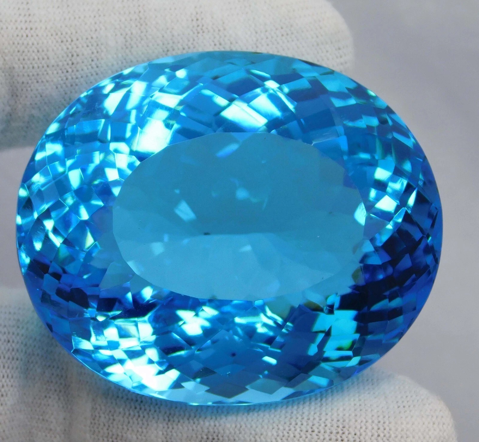 100 Ct Certified Natural Santa Maria Aquamarine Topaz Oval Cut Gemstone