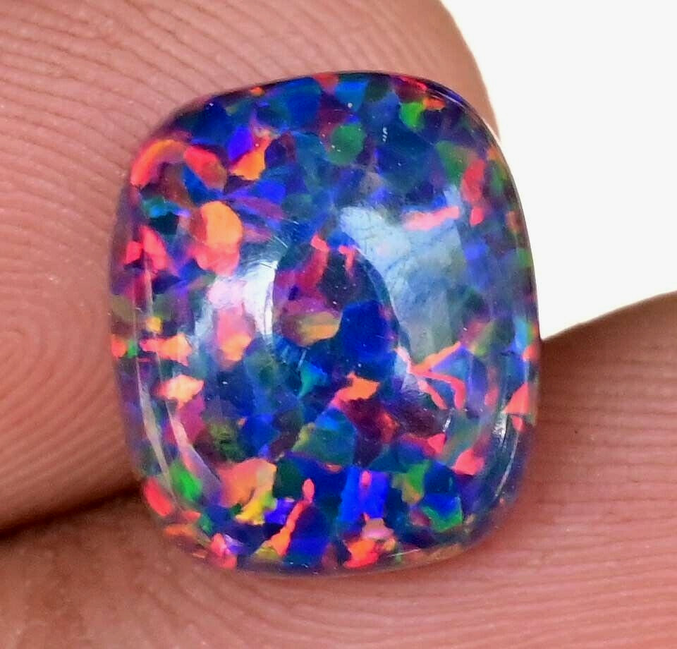 6.65 Ct Natural Ethiopian Black Fire Opal Untreated Certified Precious Gemstone