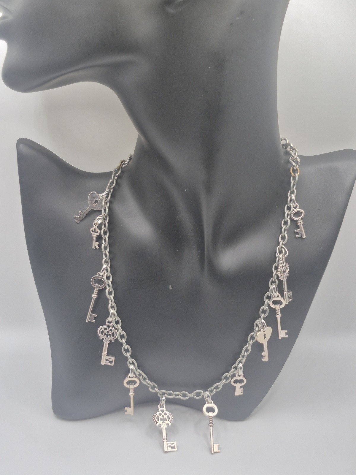Womens Edgy Punk Emo Goth Key Necklace Unique Jewlery Fashion Accessory Handmade