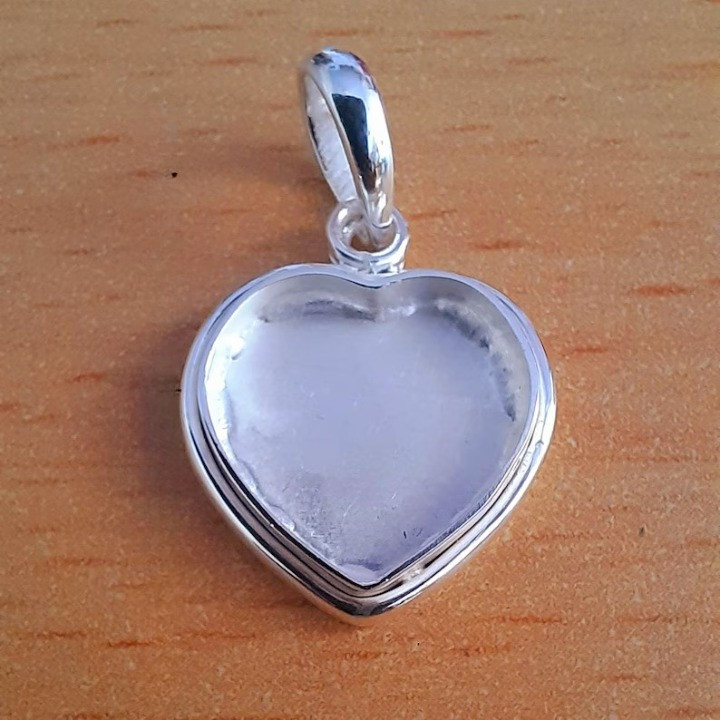 925 Sterling Silver Classic 8mm Heart Locket Pendant Handmade Jewelry Gift