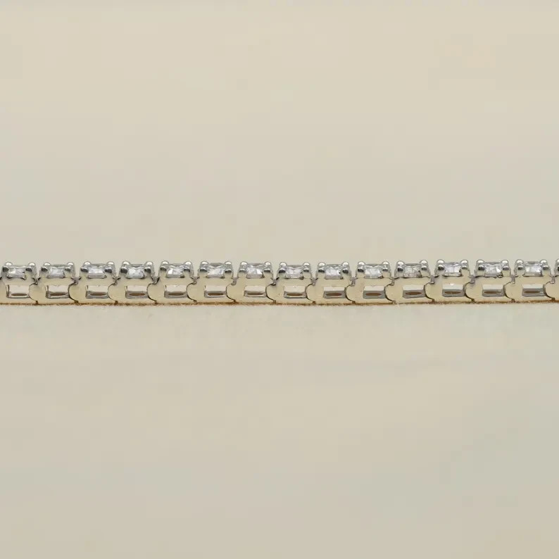 Round UGL Certified Natural Diamond Tennis Bracelet Wedding Gift 14K White Gold