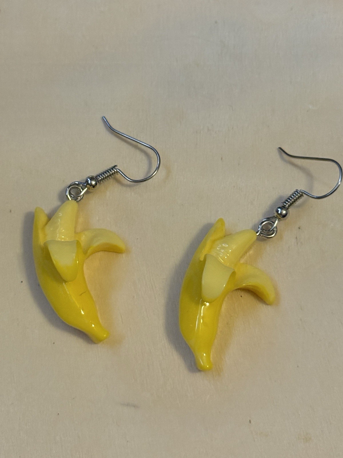 Yellow Banana Bunch Fruit 3D Drop Dangle Festival Food Earrings Jewelry