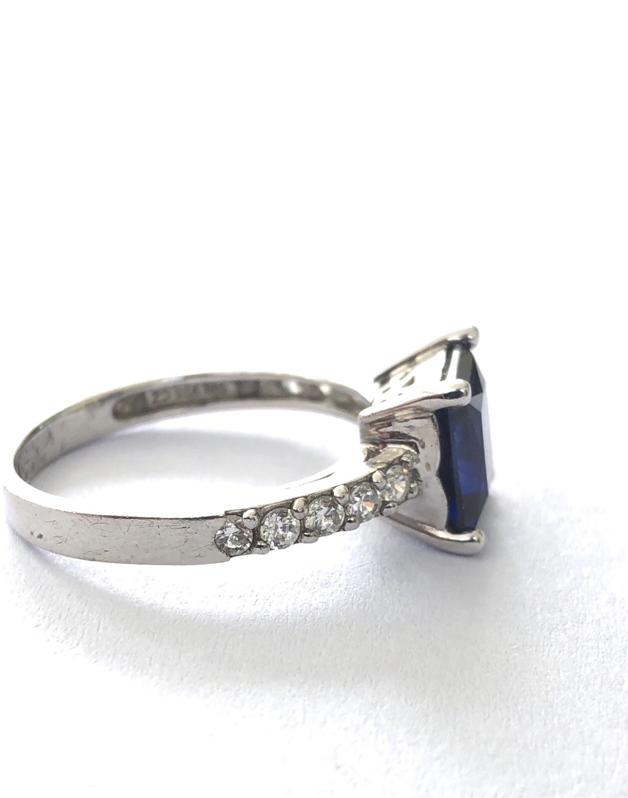 Sterling Silver Ring And Blue Stone Ring Size 8.25