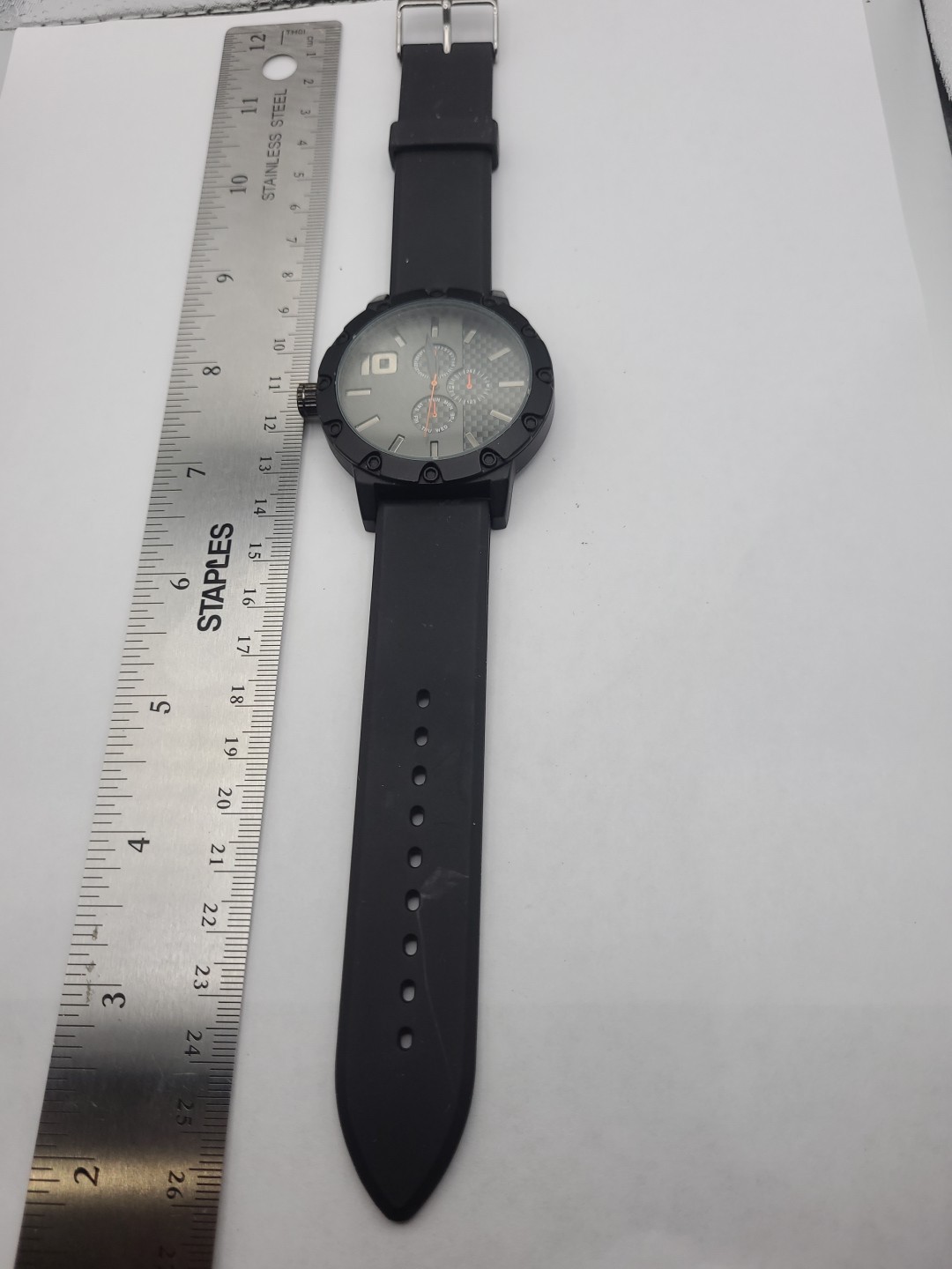 Mossimo Right Handed Black Dial Black Band Mens Quartz Watch New Battery Working