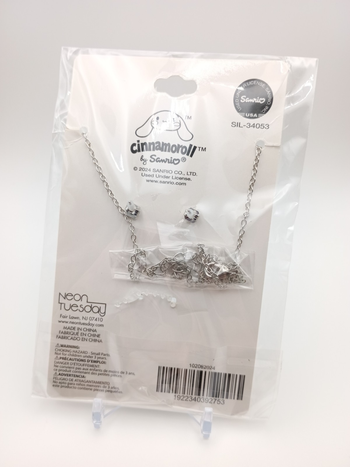 New Hello Kitty And Friends, Cinnamonroll Necklace And Earrings Jewelry Set -NIP