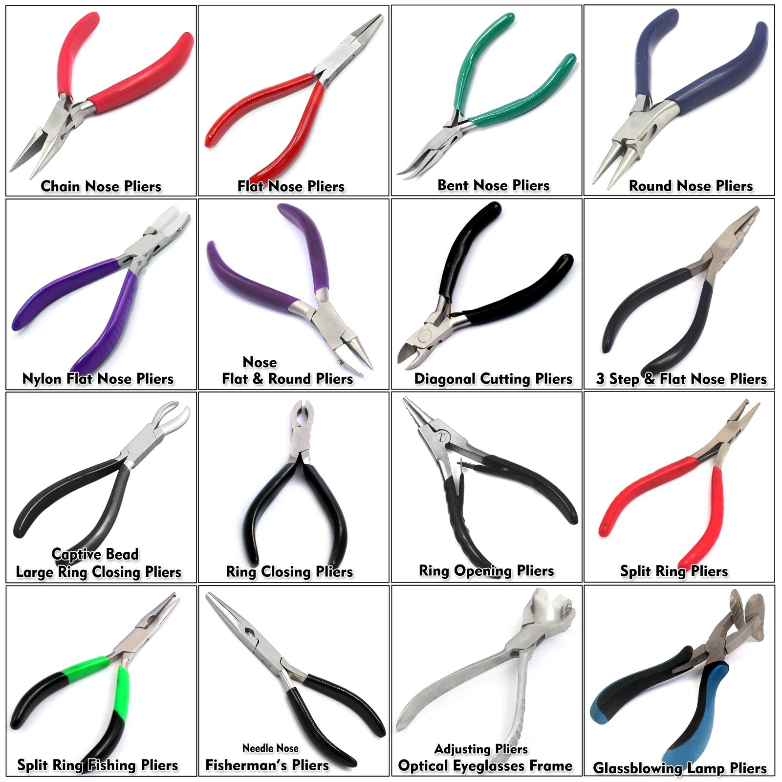 Jewelry Making Pliers / Cutters – Round/Chain/Flat/Needle/Bent Nose Craft