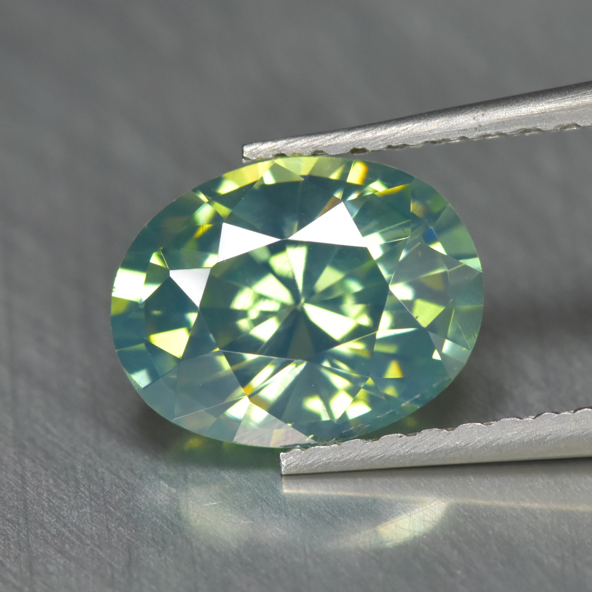 1.83Ct Oval, Superior Natural Intense Green Zircon Gemstone