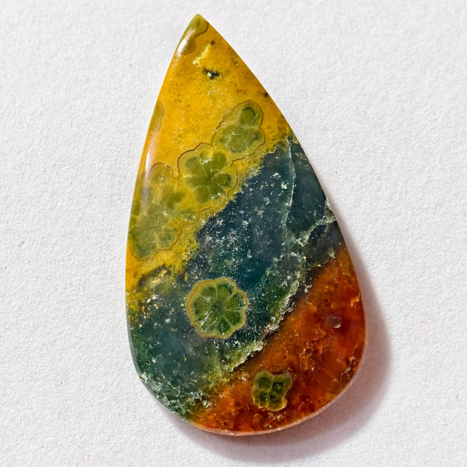 45 Cts Natural Ocean Jasper Cabochon Gemstone For Jewelry 43x24x5 MM