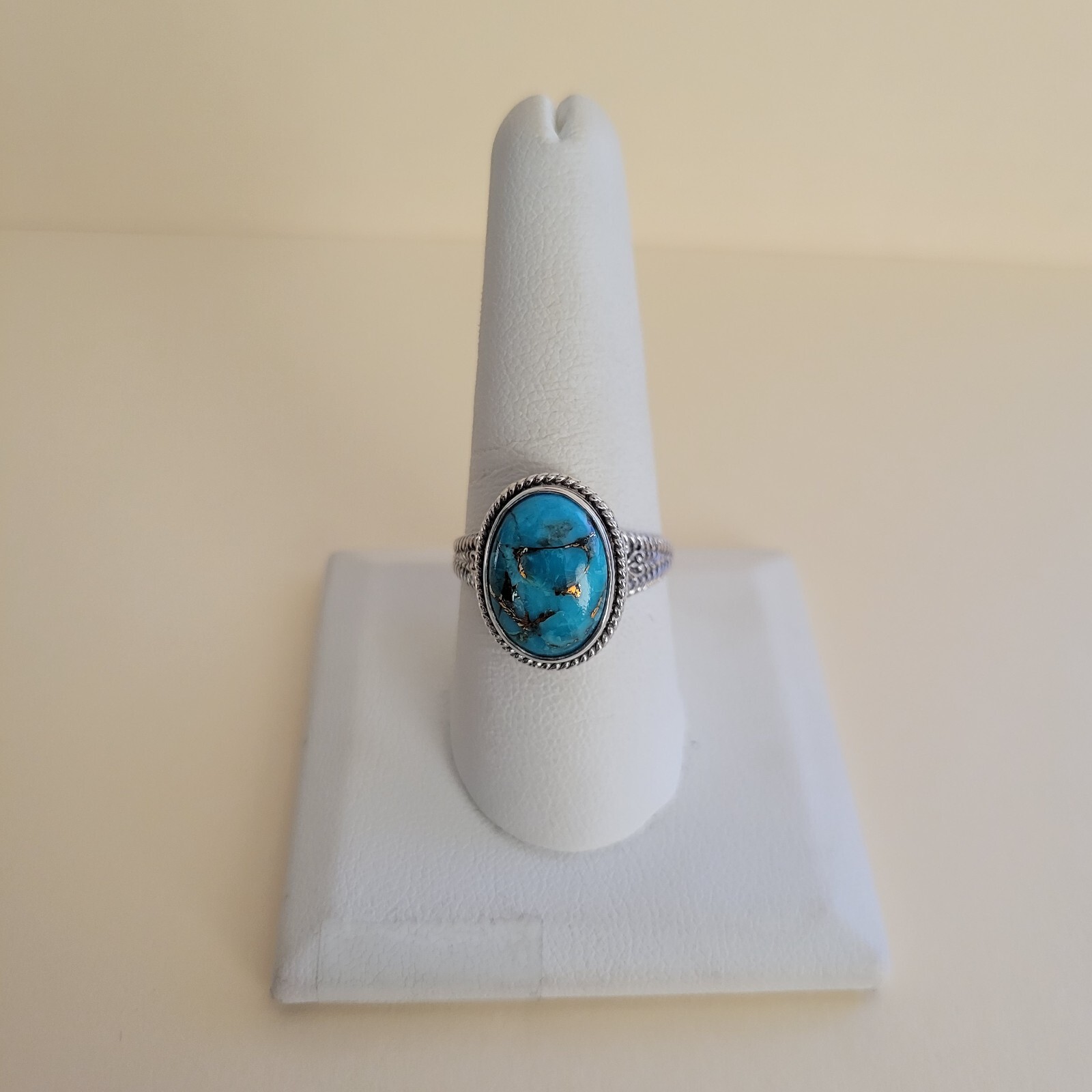 Bali Legacy Mojave Blue Turquoise 925 Sterling Silver Ring (Size 9) 5.15 Cts