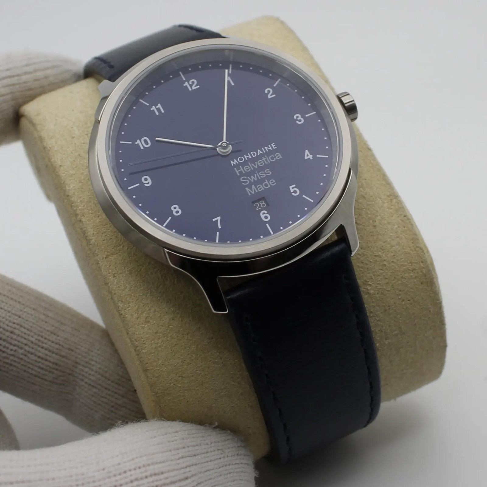 Mondaine Helvetica 40mm Steel Blue Dial Quartz Ladies Watch MH1.R2240.LD
