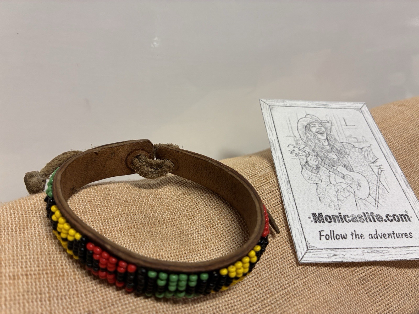 FABULOUS! COLORFUL WIDE BEADED KENYA AFRICAN CUFF BRACELET BLACK RED GREEN