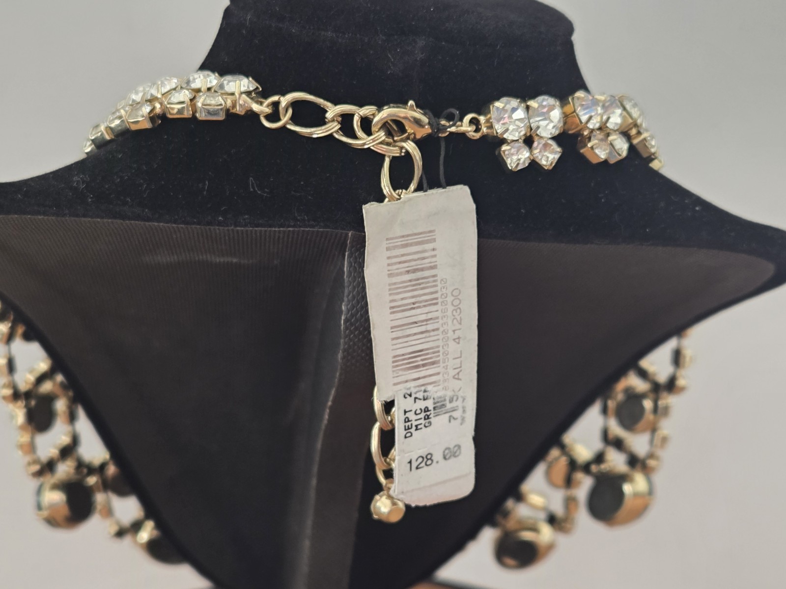 Statement Green Rhinestone Bib Necklace Gold Tone Crystal Lime Emerald NWT $128