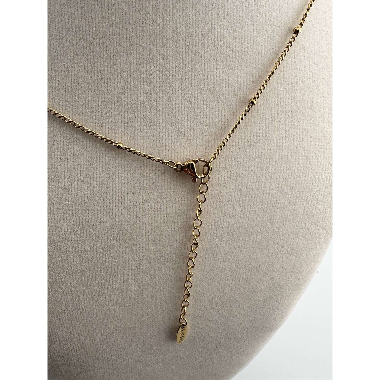 Gold Starfish Pearl Green Bead Necklace 14k Gold Plated Stainless Steel Coastal