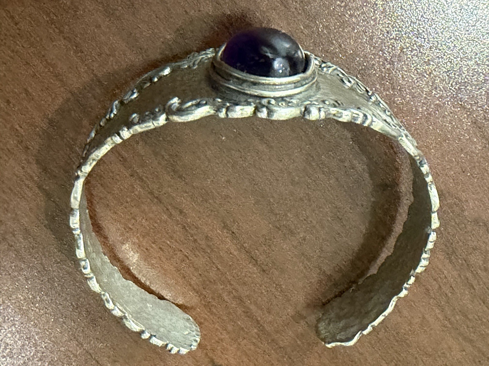 PZ Paz Creations ISRAEL .925 Sterling Silver 5ct Amethyst Cuff