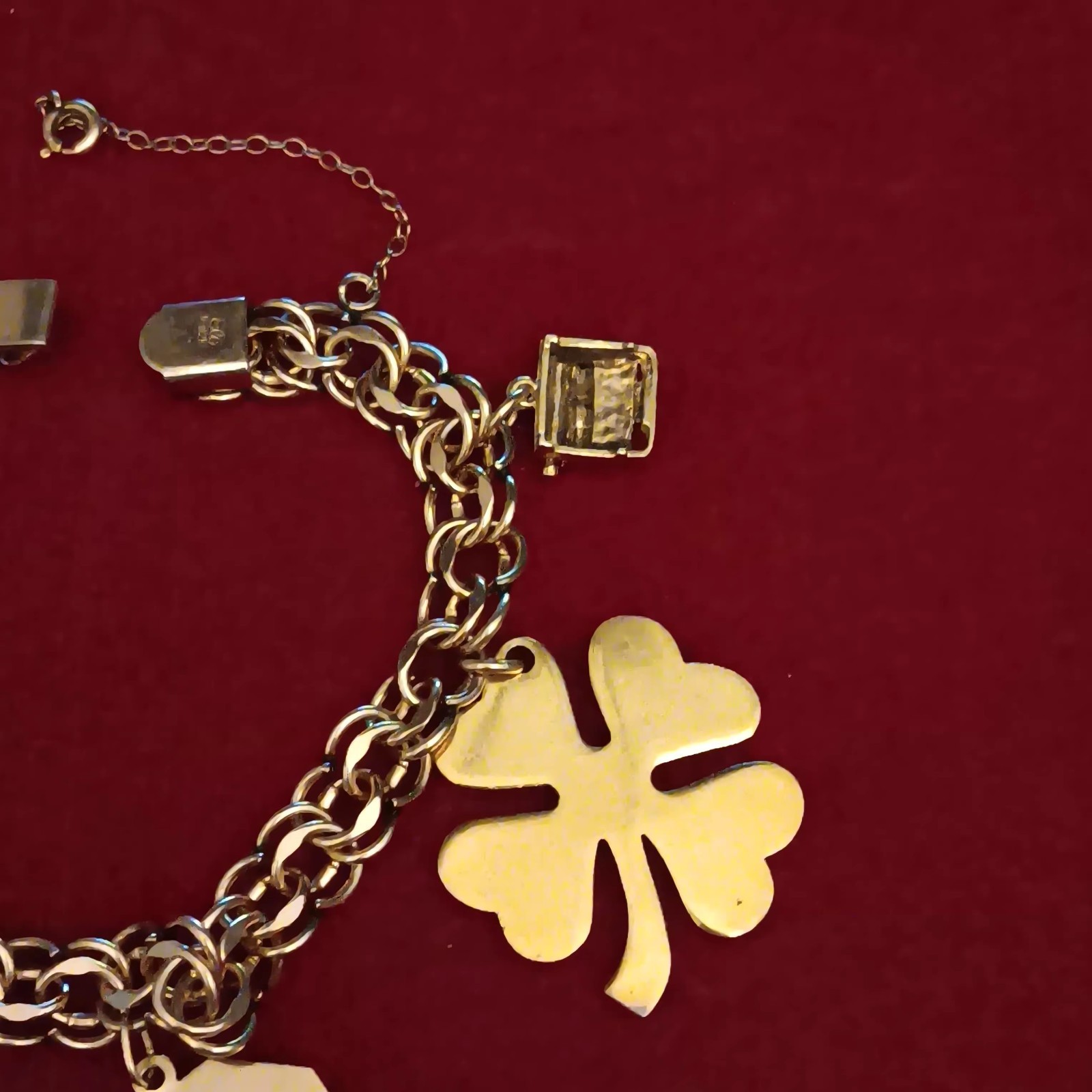 Vtg 1960s Elco 1/20 12kt Gold Filled Charm Bracelet 45g Poodle Wedding Birthday