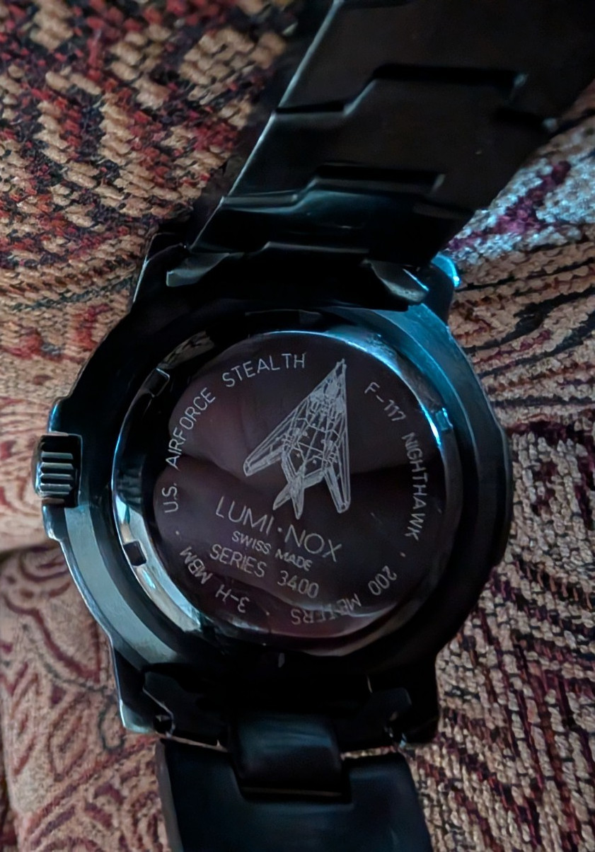 LUMINOX 3400 USAF Stealth F-117 Nighthawk Mens Swiss Watch PVD Stainless Steel