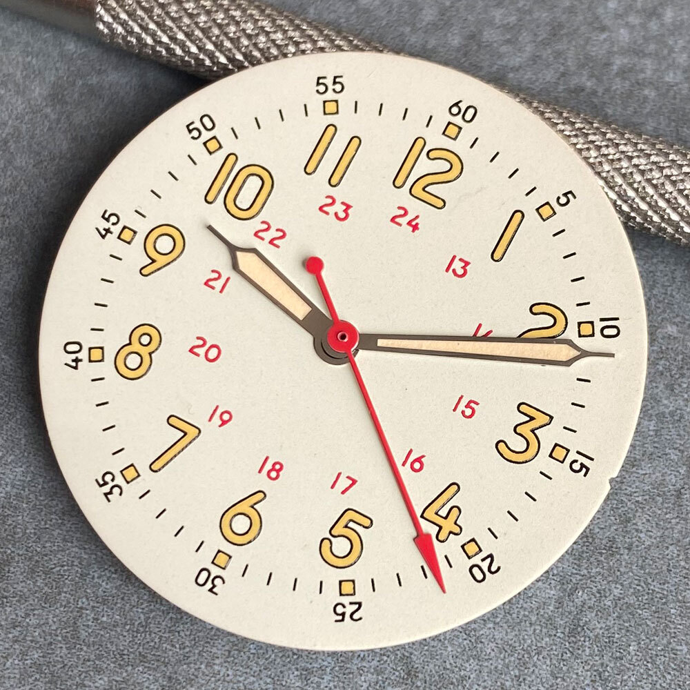 Brownish Red Field Watch Dial 29mm Luminous Marks Fit NH35 NH36 NH38 ETA 2824 PT