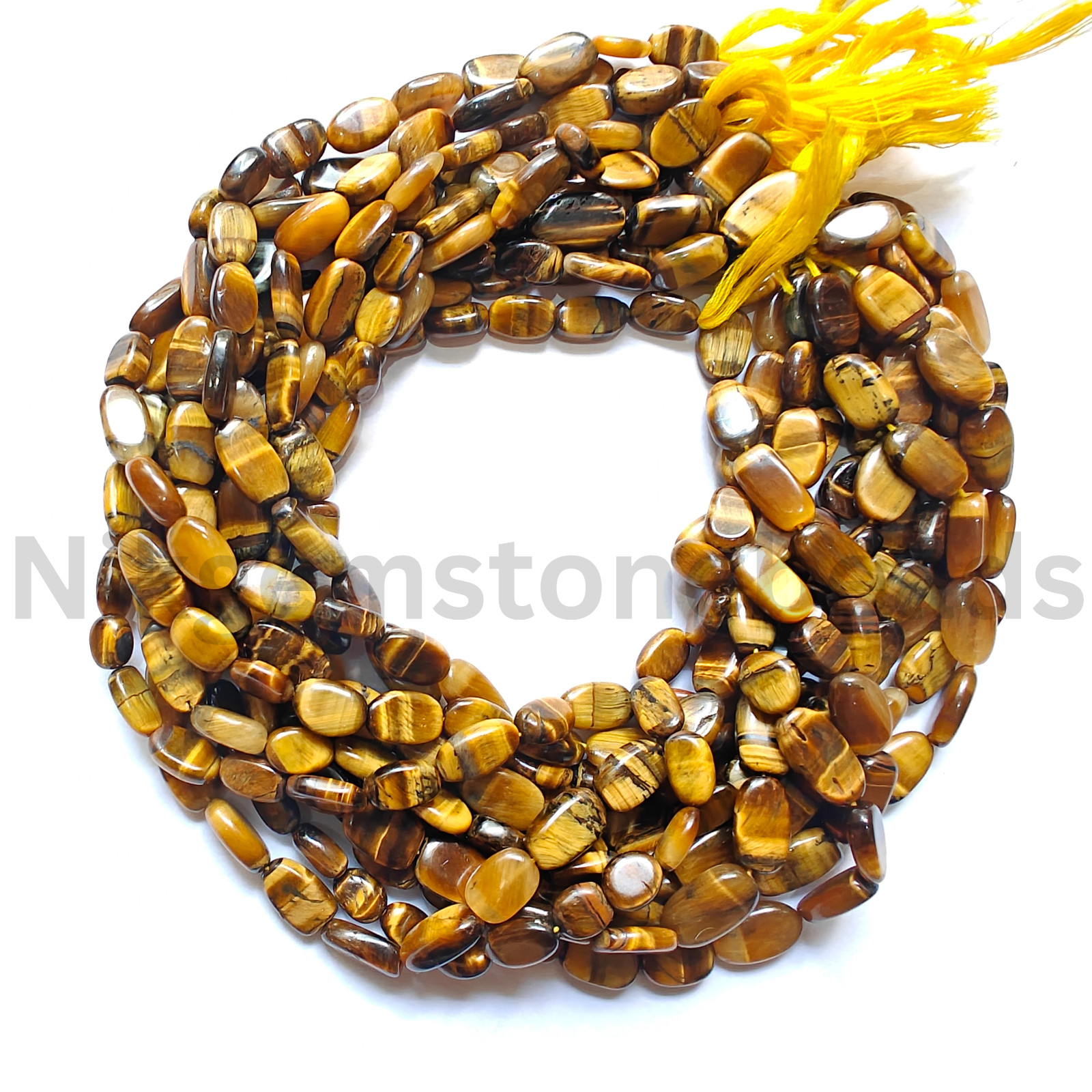 Natural Multi Tiger’s Eye Beads, Smooth & Plain Oval Cut Stone, 8.50-12.00 MM.