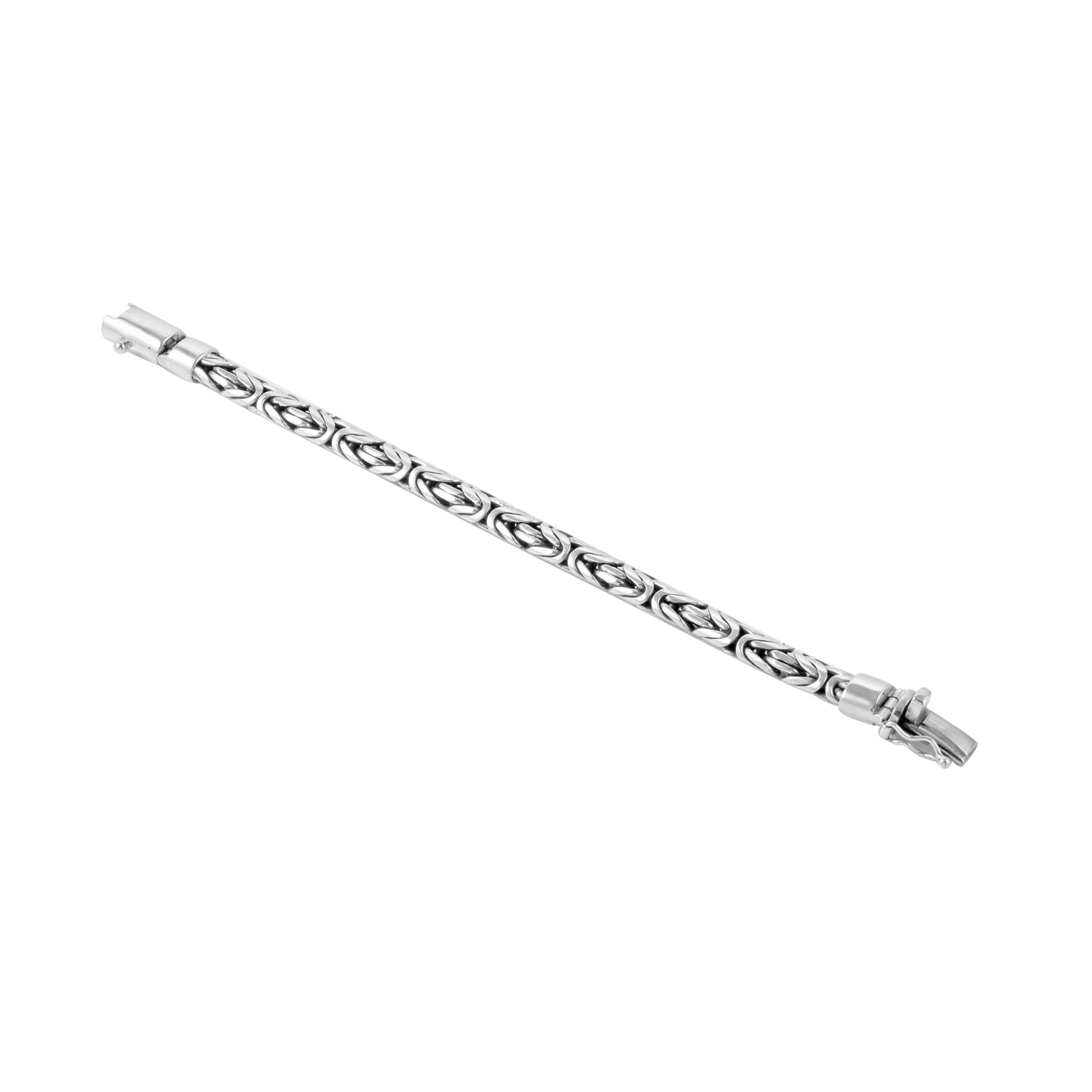 MENS Chain Bracelet BYZANTINE 8 MM Chunky Solid 925 Sterling Silver