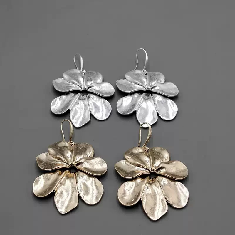 Robert Lee Morris Soho Large Flower Drop Earrings Gold Silver Statement Floral