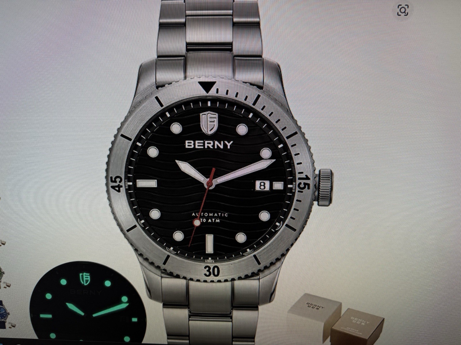Berny Men’s Automatic Watch High Beat PT-5000 20ATM BLACK DIAL