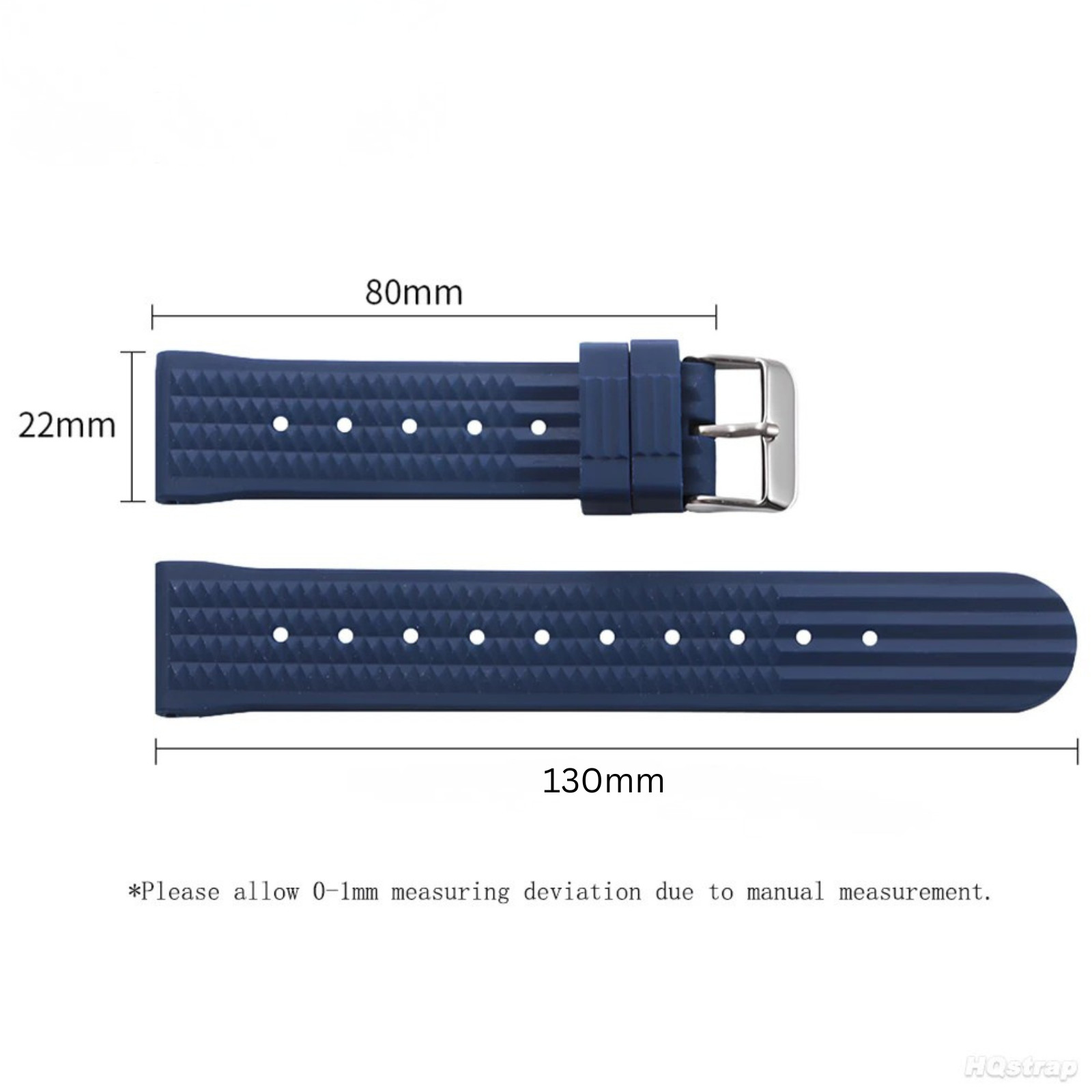 Seiko SKX007 SKX009 Waffle Rubber Strap 20mm 22mm Dive Watch Band Waterproof