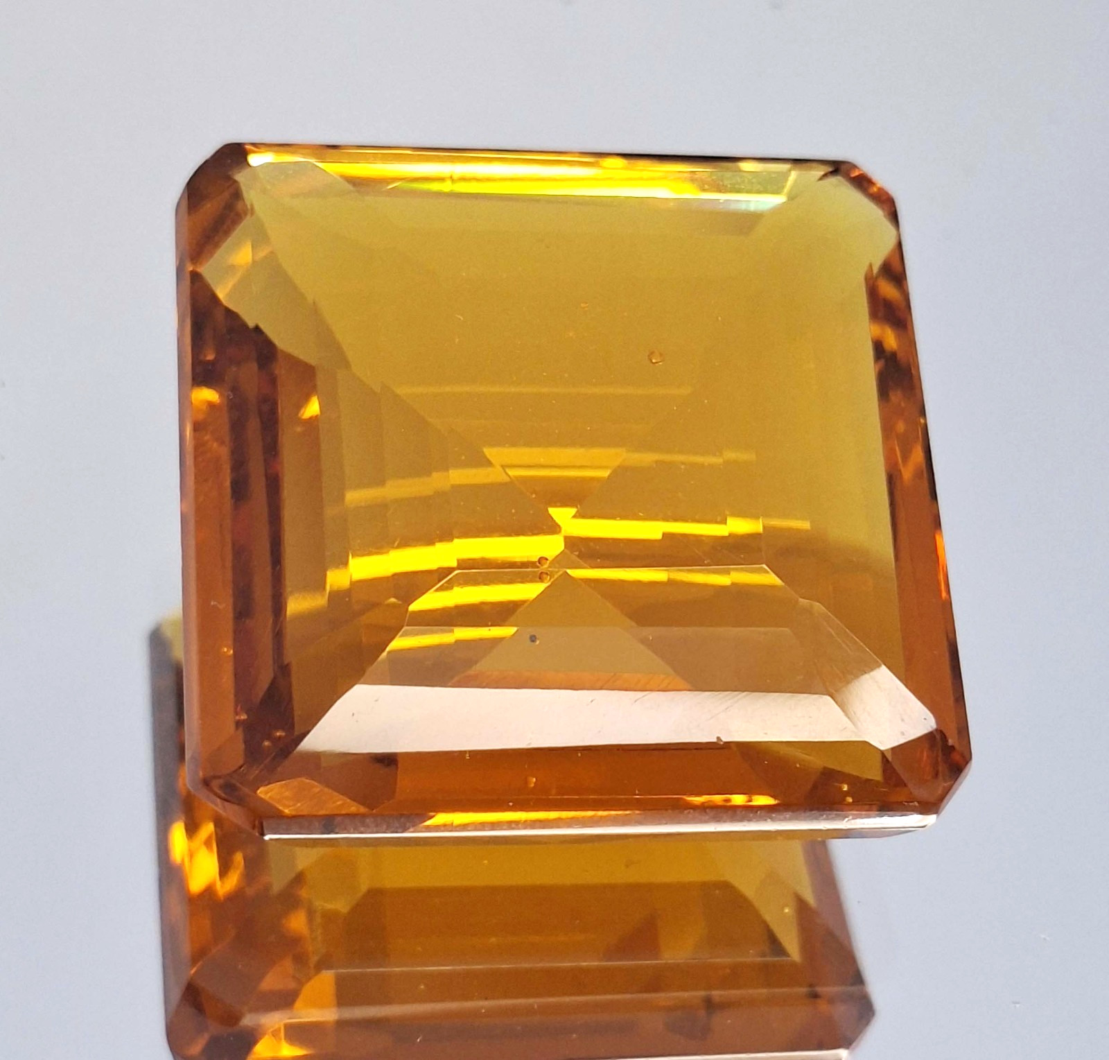 Honey-Orange Citrine Square Cut 126-128 Ct Certified Loose Gemstone SP1609