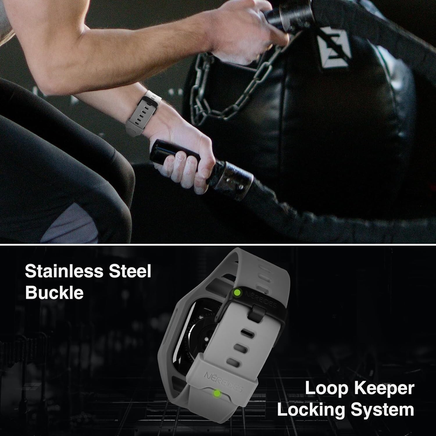 Compatible with Apple Watch Band 45mm 44mm 42mm with Bumper Case