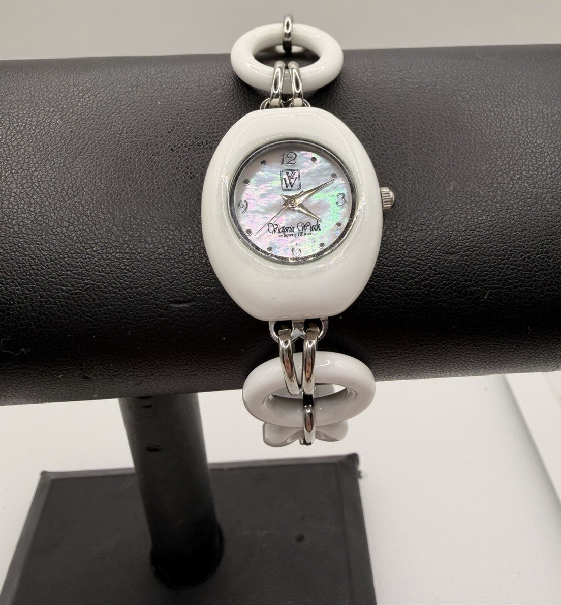 Victoria Wieck White Jade MOP Watch Bracelet Mother of Pearl Quartz B8515 HSN