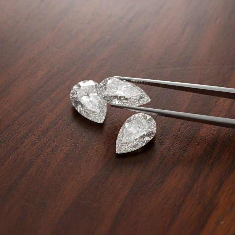 3.85CT Pair Pear Cut D Color VVS1 Clarity Loose Lab Grown Moissanite Diamond 7×9