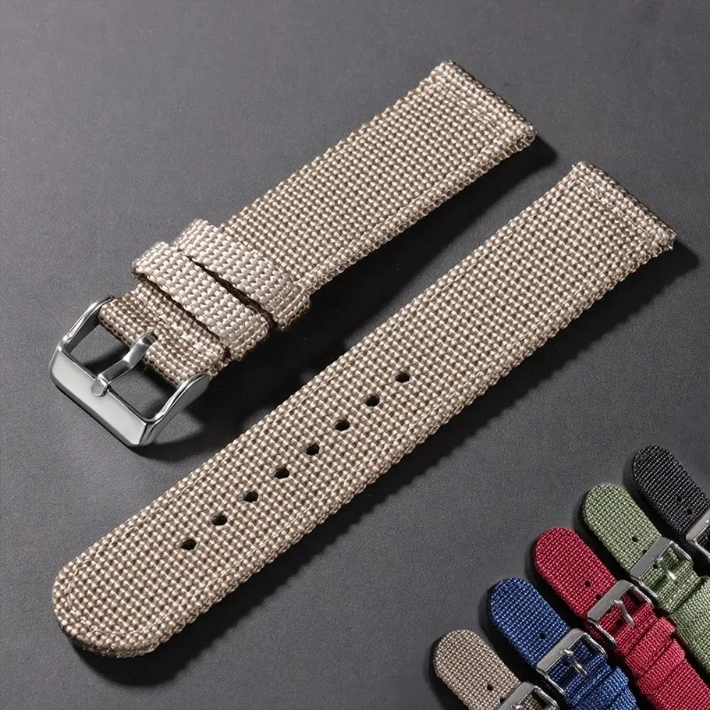 Military Nylon Canvas Watch Strap Band 18mm 20mm 22mm 24mm Durable Replacement