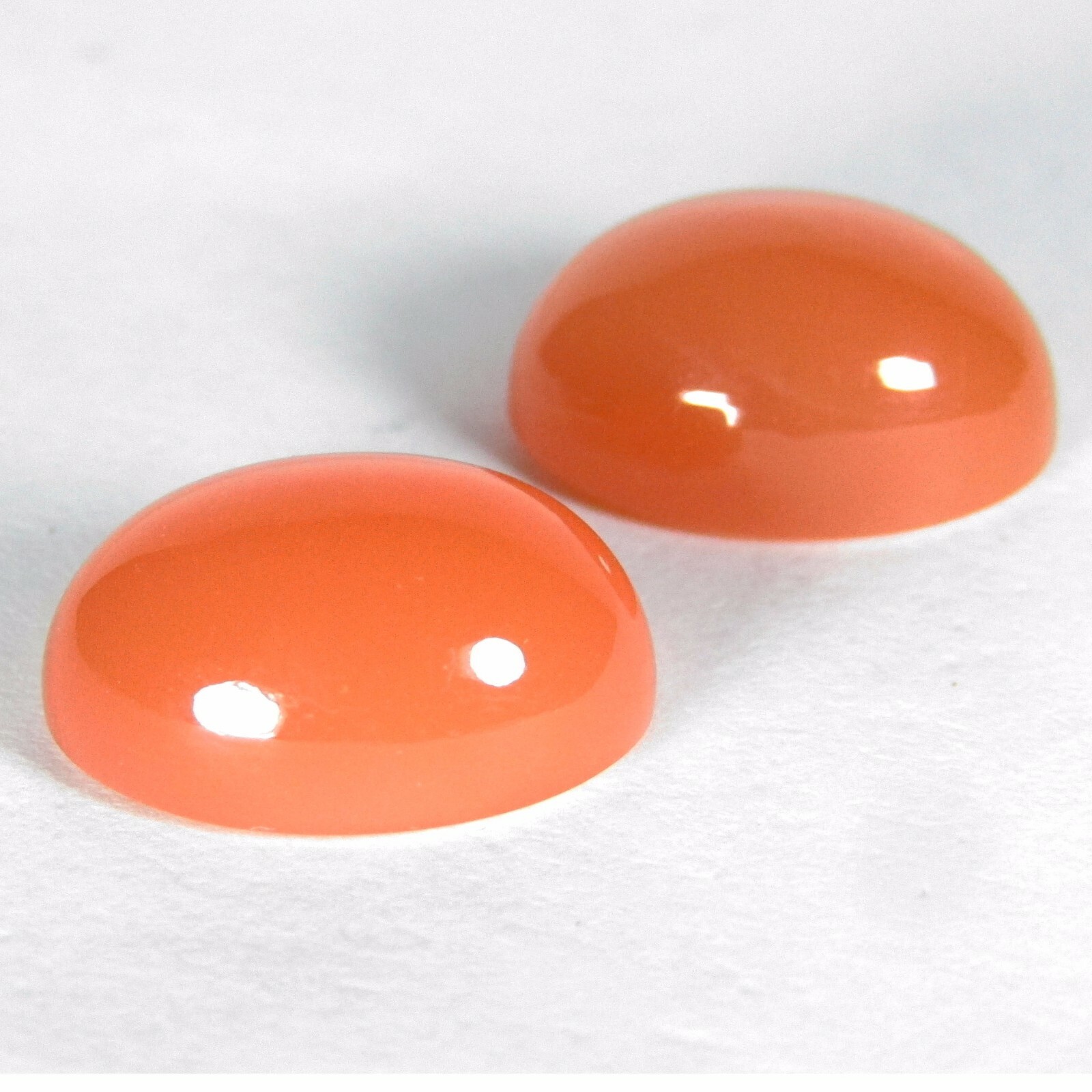 13.45Cts Genuine 100% Natural Calibrated 14x10mm Orange Moonstone Cabochon Pair