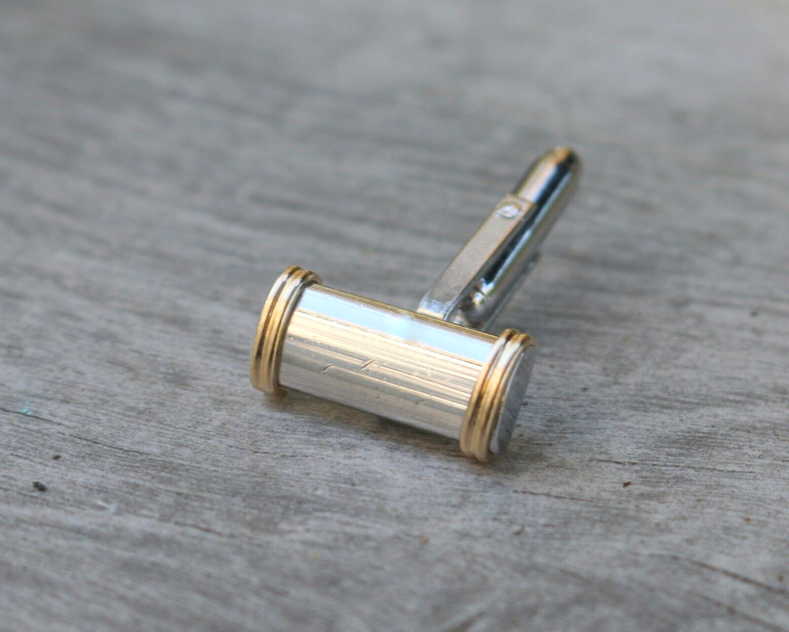 WEH William E Hayward Fortunoff Sterling Silver 14k Yellow Gold Cufflink~ Single
