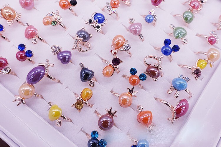 Wholesale 36pcs animal Adjustable ceramic alloy women Ring Wedding gifts Jewelry