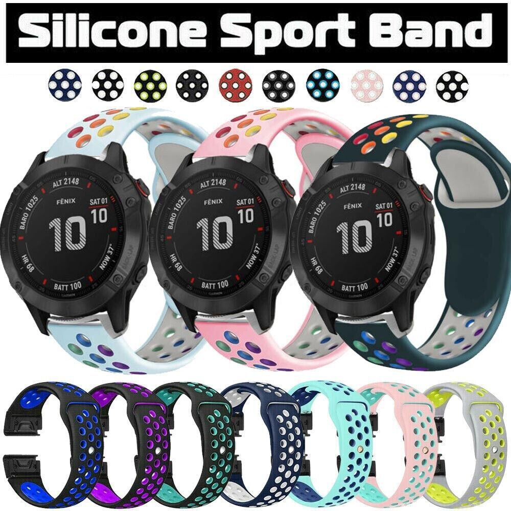 Quick Fit Silicone Watch Band Strap For Garmin Fenix 5 5X 6 6X Pro 7 7X Solar