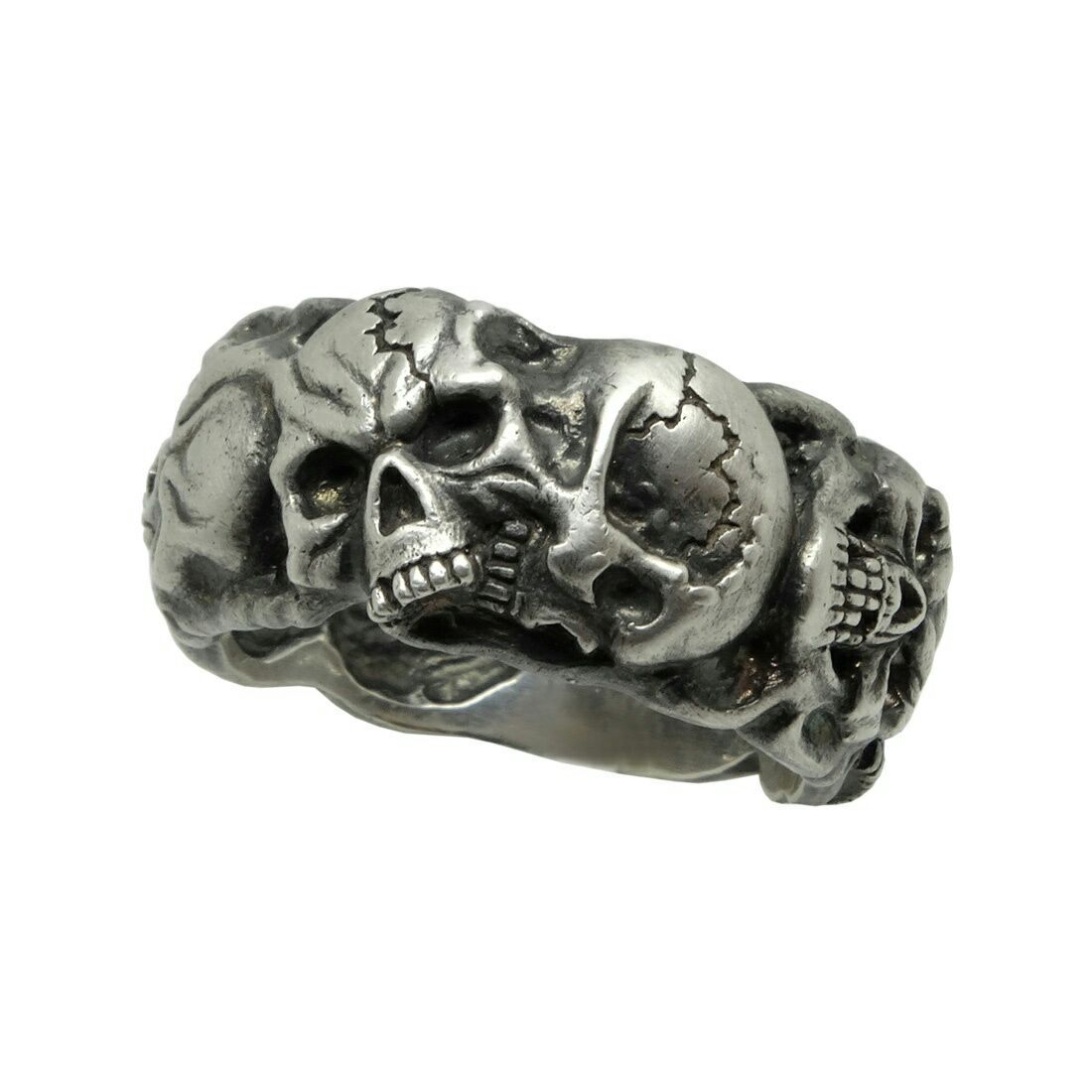 Sterling Silver Skull Band Memento Mori Men’s Masonic Ring Biker