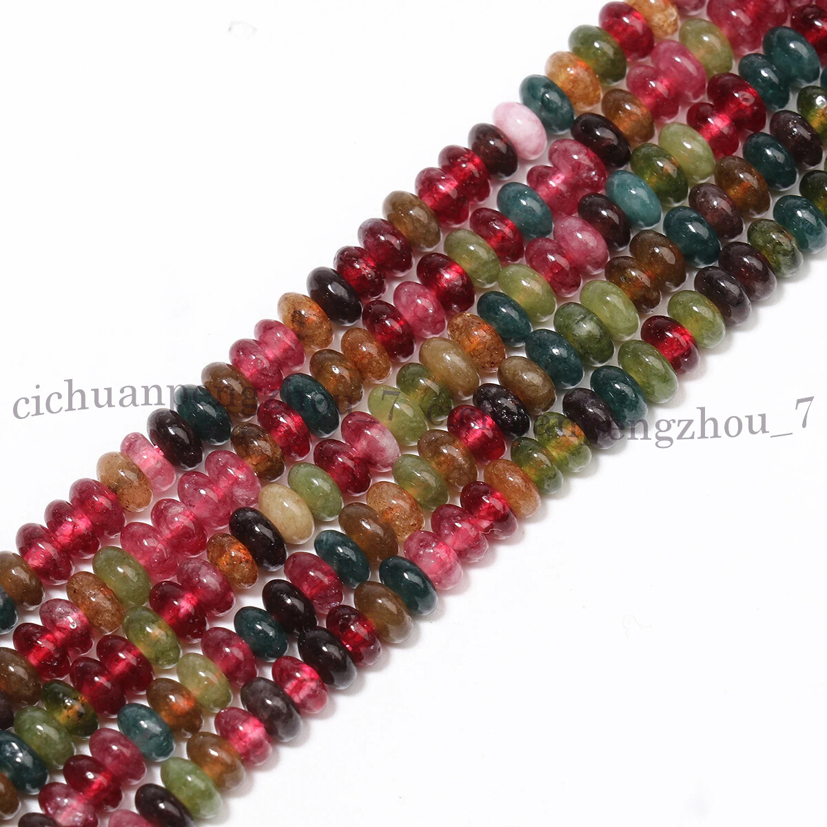 Natural Colorful Tourmaline 4x6mm 5x8mm Rondelle Gemstone Loose Beads 15”Strand
