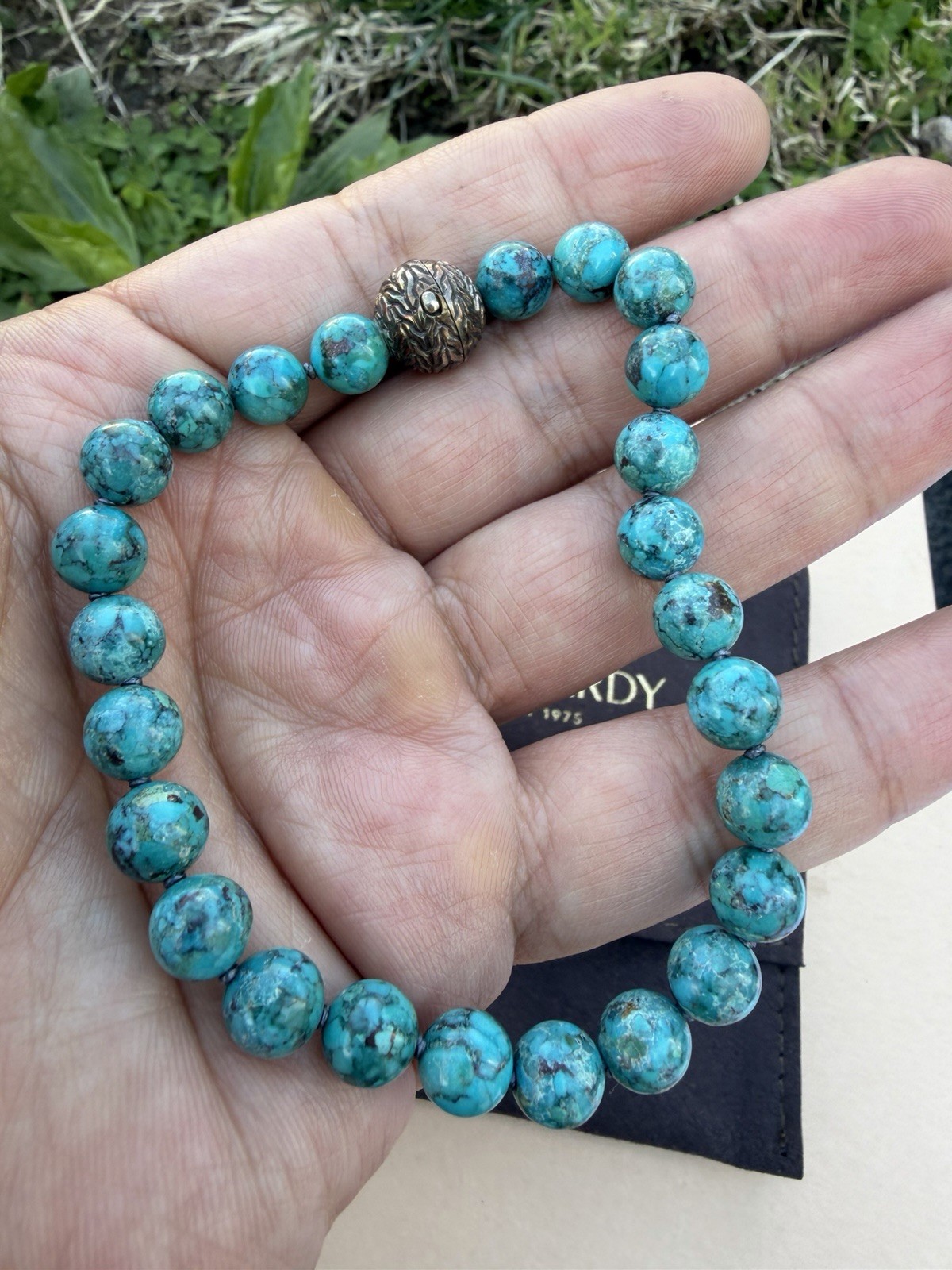 John Hardy 925 Sterling Silver turquoise Beads Bracelet