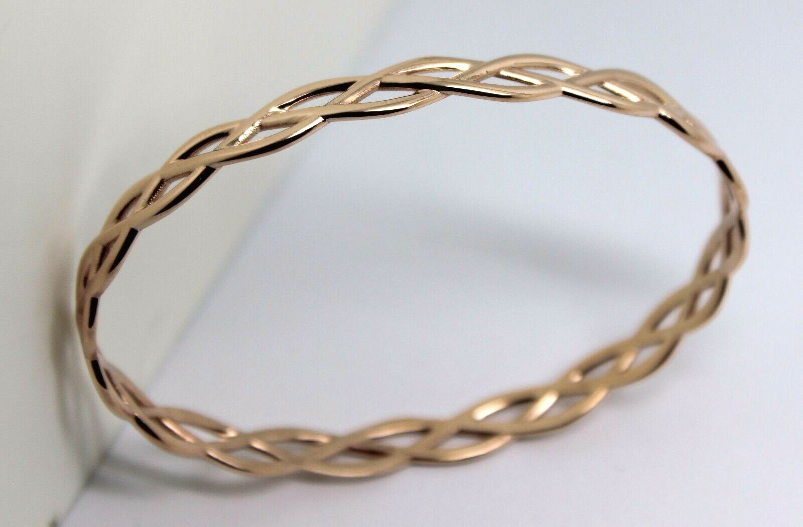 Kaedesigns Genuine 9ct 9k 375 Rose Gold Celtic Knot Oval Bangle 7.2cm X 5.2cm