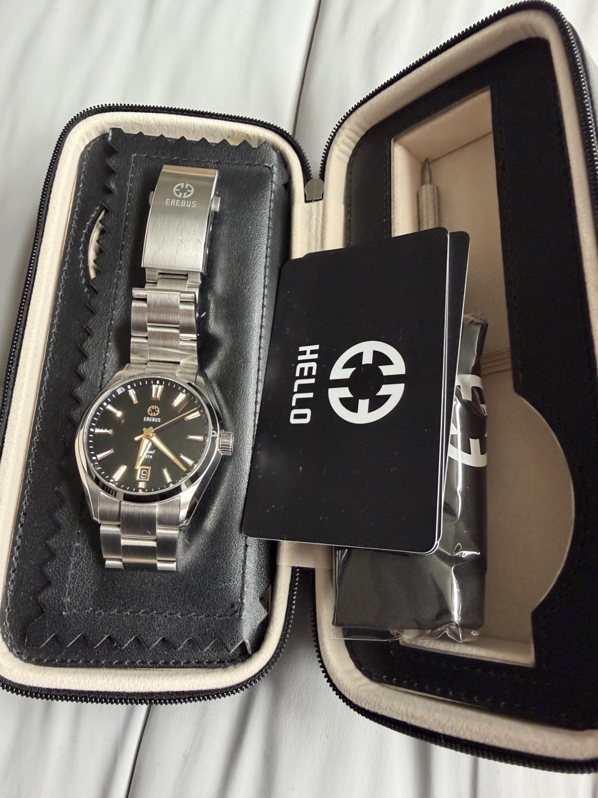 Erebus Watches Ascent 39mm Black Gilt Men’s Stainless Steel Sports Watch